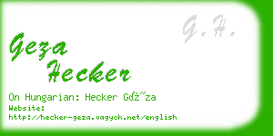 geza hecker business card
